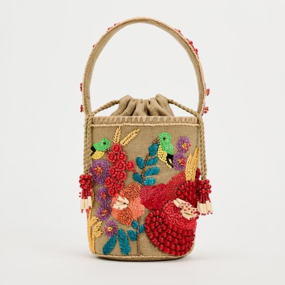 ZARA BEADED BASKET BAG